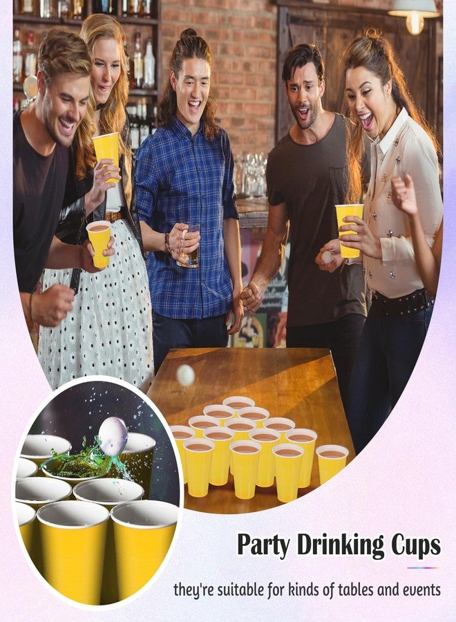 Uiifan 50 Pieces 9 oz Plastic Cups Disposable Drinking Cups Bulk for Beverage Coffee Picnics Christmas Day Birthday Party Wedding Halloween Thanksgiving(Yellow) - Image 5